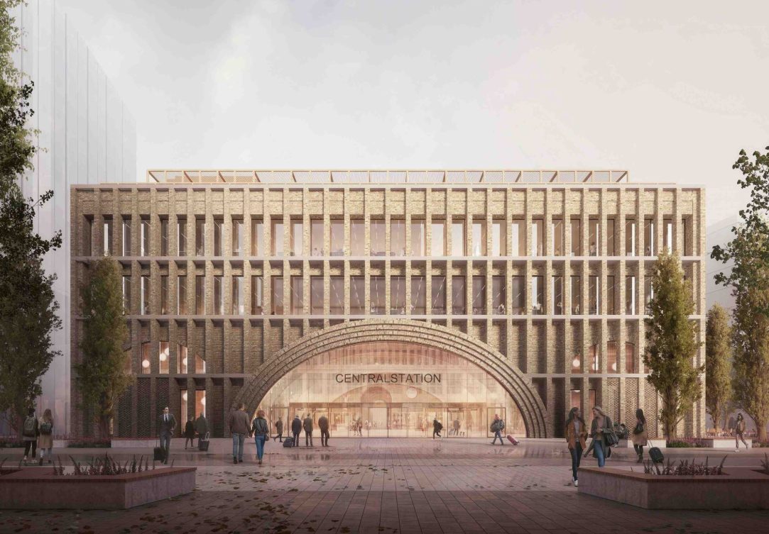 Nya stationshuset ostra fasaden - image Reiulf Ramstad Arkitekter