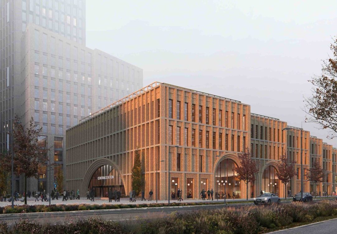 Nya stationshuset vy fran nordost-mark - image Reiulf Ramstad Arkitekter