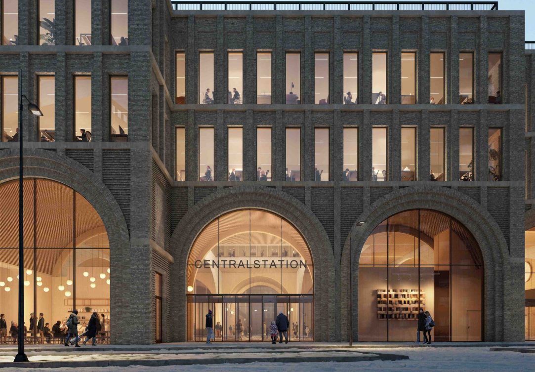 Nya stationshuset norra fasaden - image Reiulf Ramstad Arkitekter